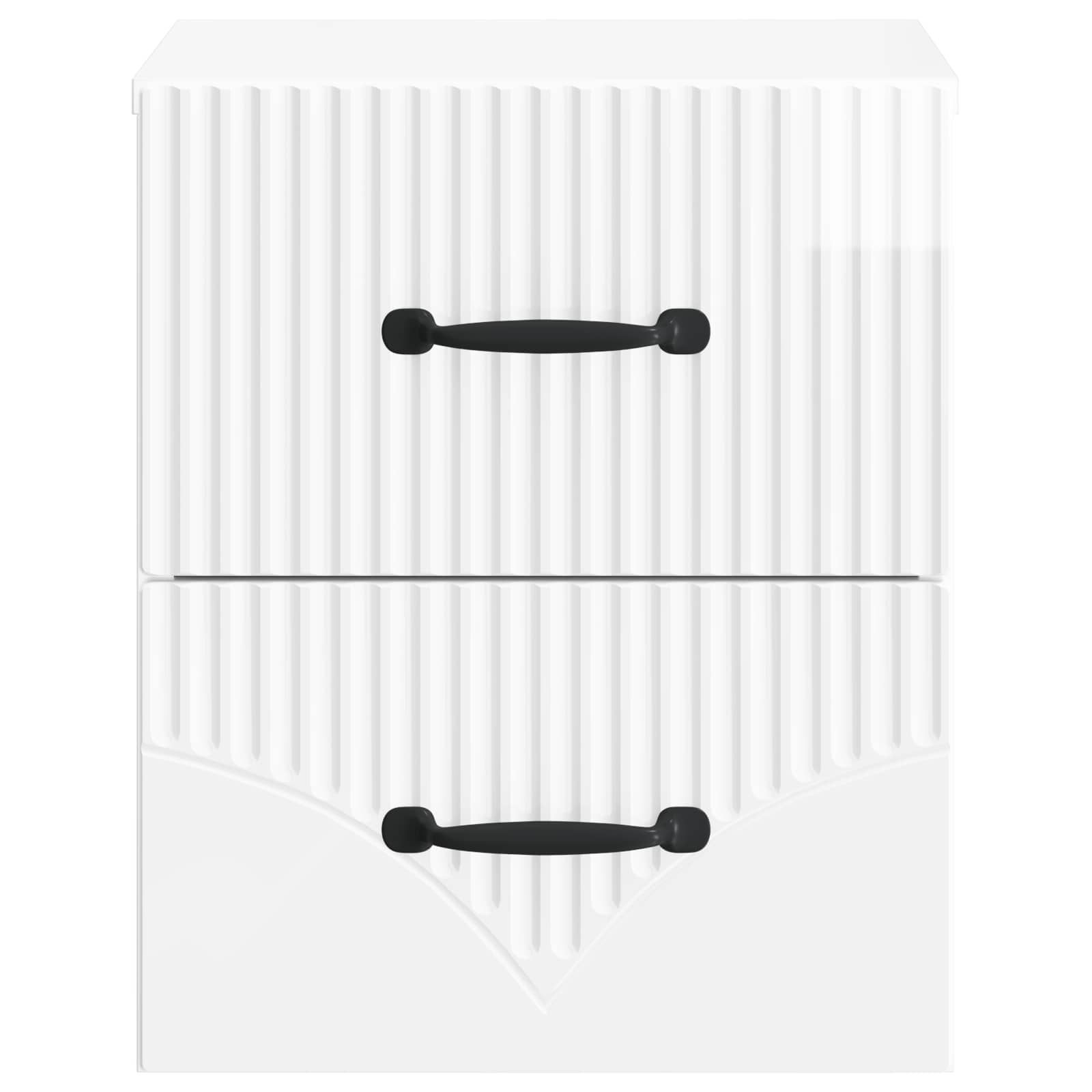Mobiletto da notte a muro Bianco Lucido 34,5 x 33 x 40 cm | homemem39