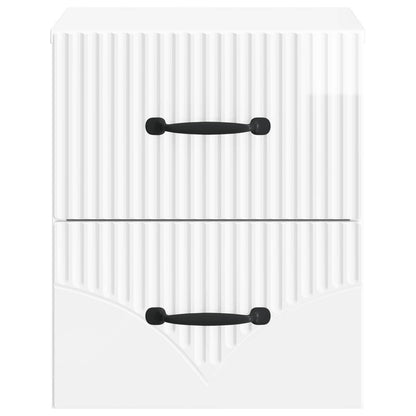 Mobiletto da notte a muro Bianco Lucido 34,5 x 33 x 40 cm | homemem39