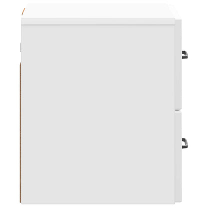Mobiletto da notte a muro Bianco Lucido 34,5 x 33 x 40 cm | homemem39