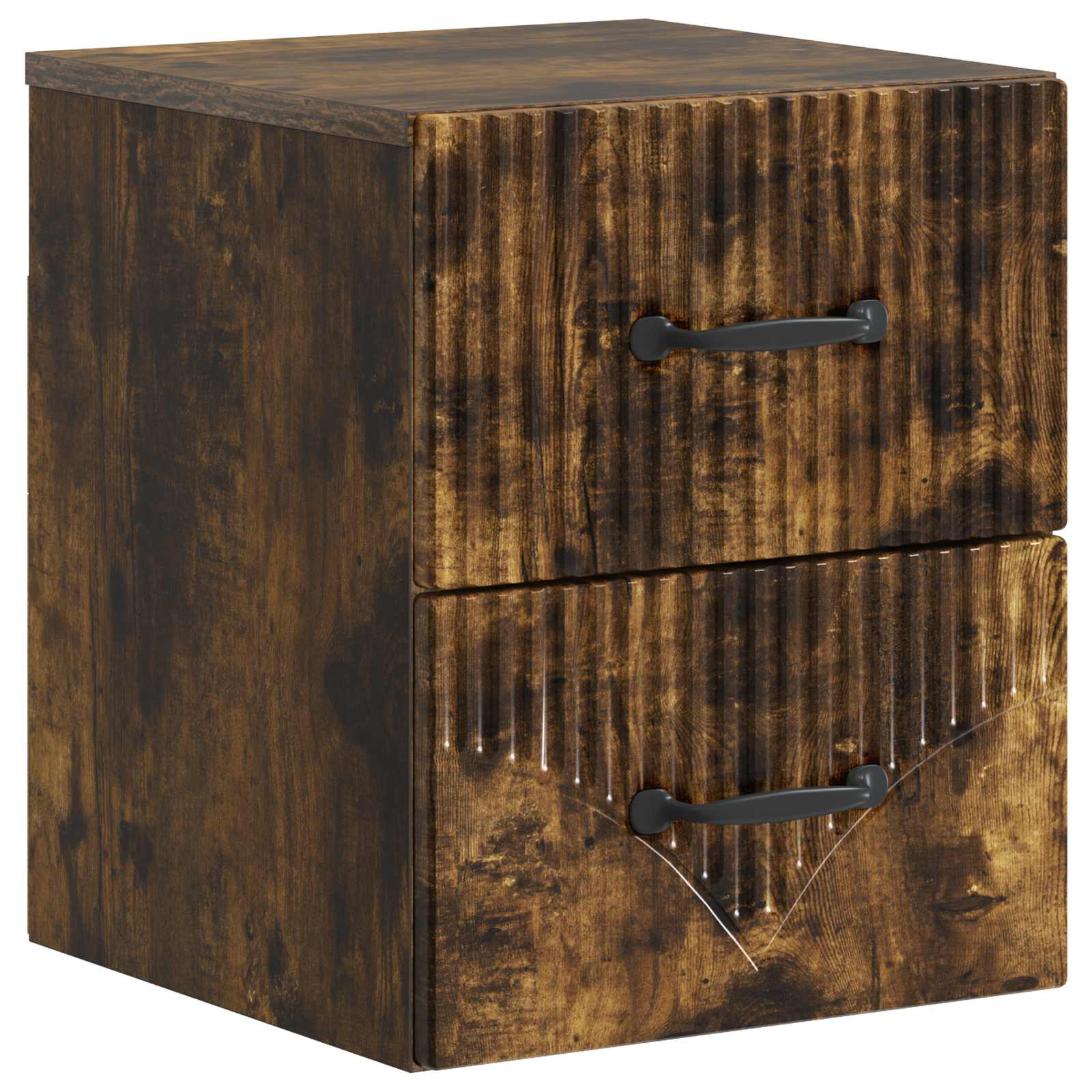 Mobiletto da notte a muro Rovere Fumo 34,5 x 33 x 40 cm | homemem39