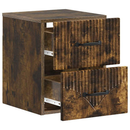 Mobiletto da notte a muro Rovere Fumo 34,5 x 33 x 40 cm | homemem39