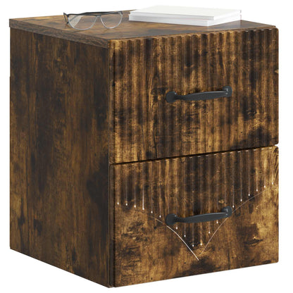 Mobiletto da notte a muro Rovere Fumo 34,5 x 33 x 40 cm | homemem39