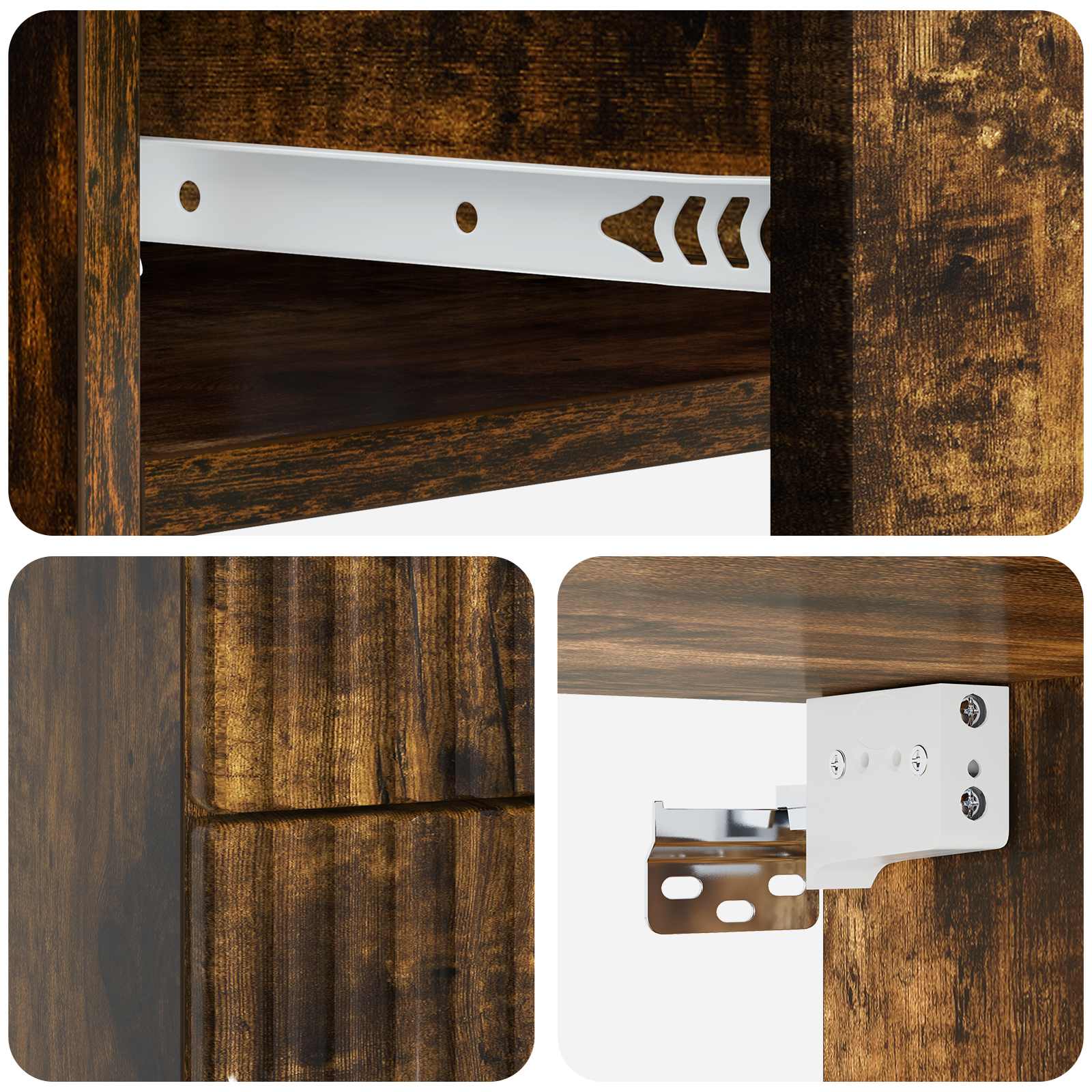 Mobiletto da notte a muro 2 pcs Rovere Fumo 34,5 x 33 x 40 cm | homemem39
