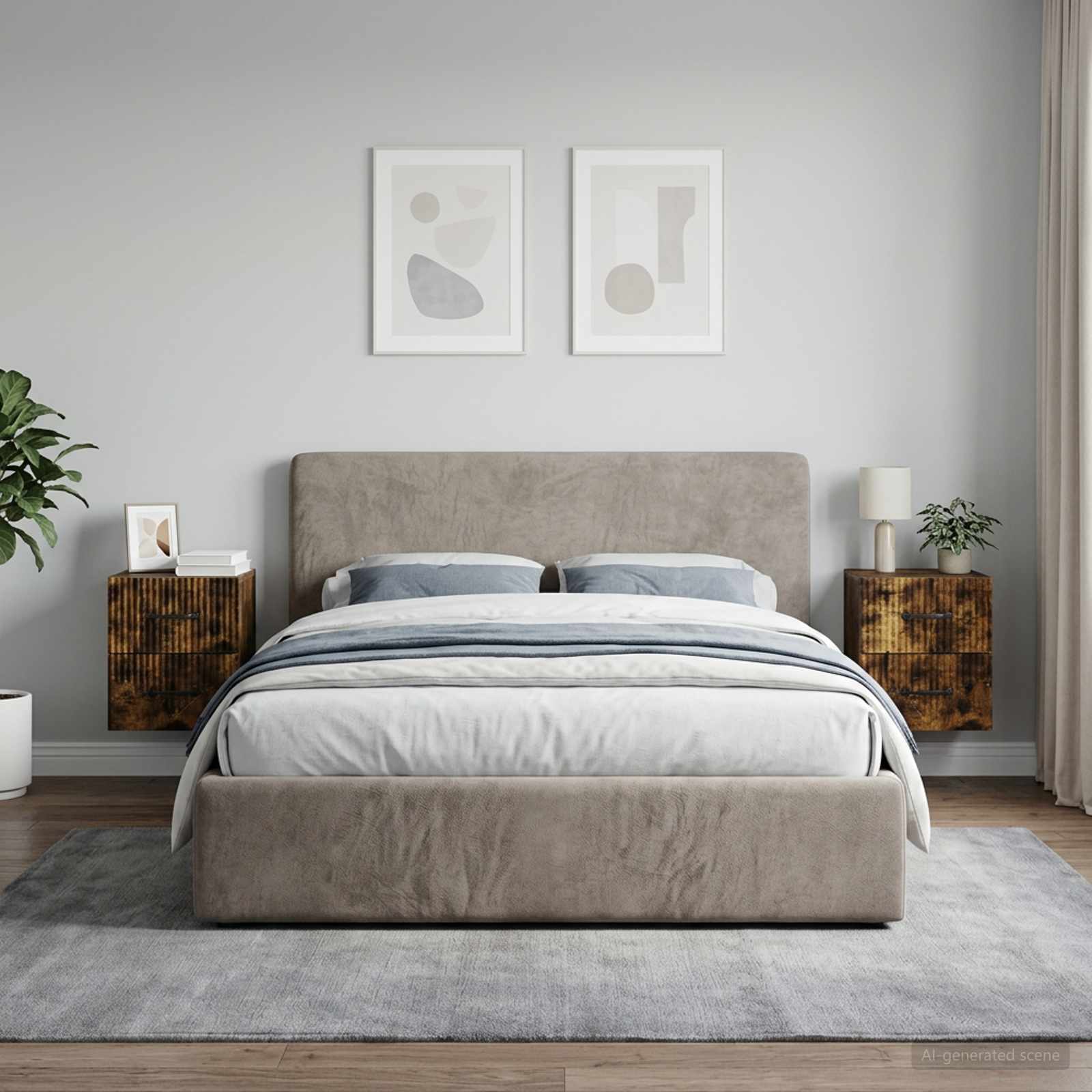 Mobiletto da notte a muro 2 pcs Rovere Fumo 34,5 x 33 x 40 cm | homemem39