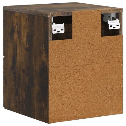 Mobiletto da notte a muro 2 pcs Rovere Fumo 34,5 x 33 x 40 cm | homemem39