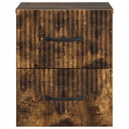 Mobiletto da notte a muro 2 pcs Rovere Fumo 34,5 x 33 x 40 cm | homemem39
