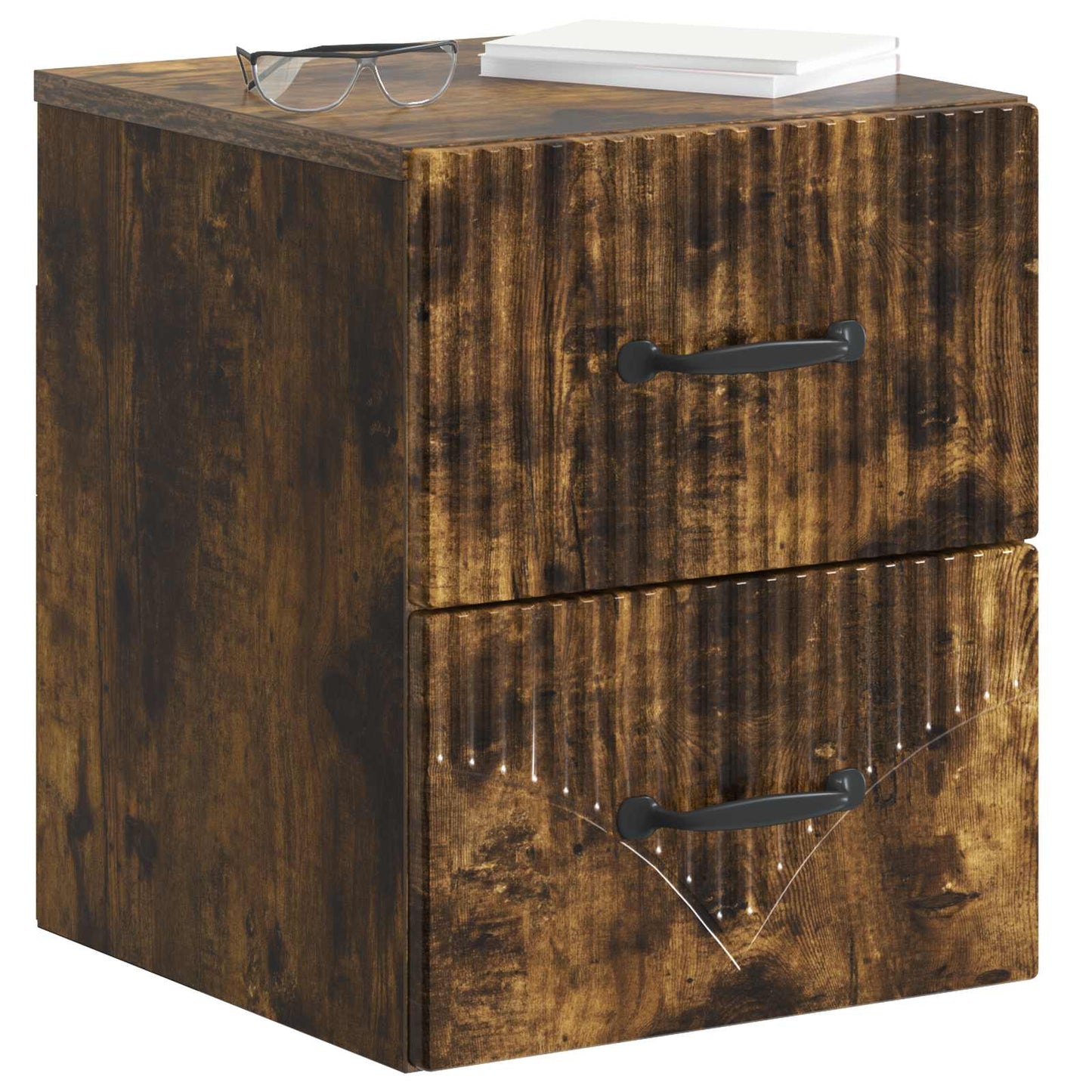 Mobiletto da notte a muro 2 pcs Rovere Fumo 34,5 x 33 x 40 cm | homemem39