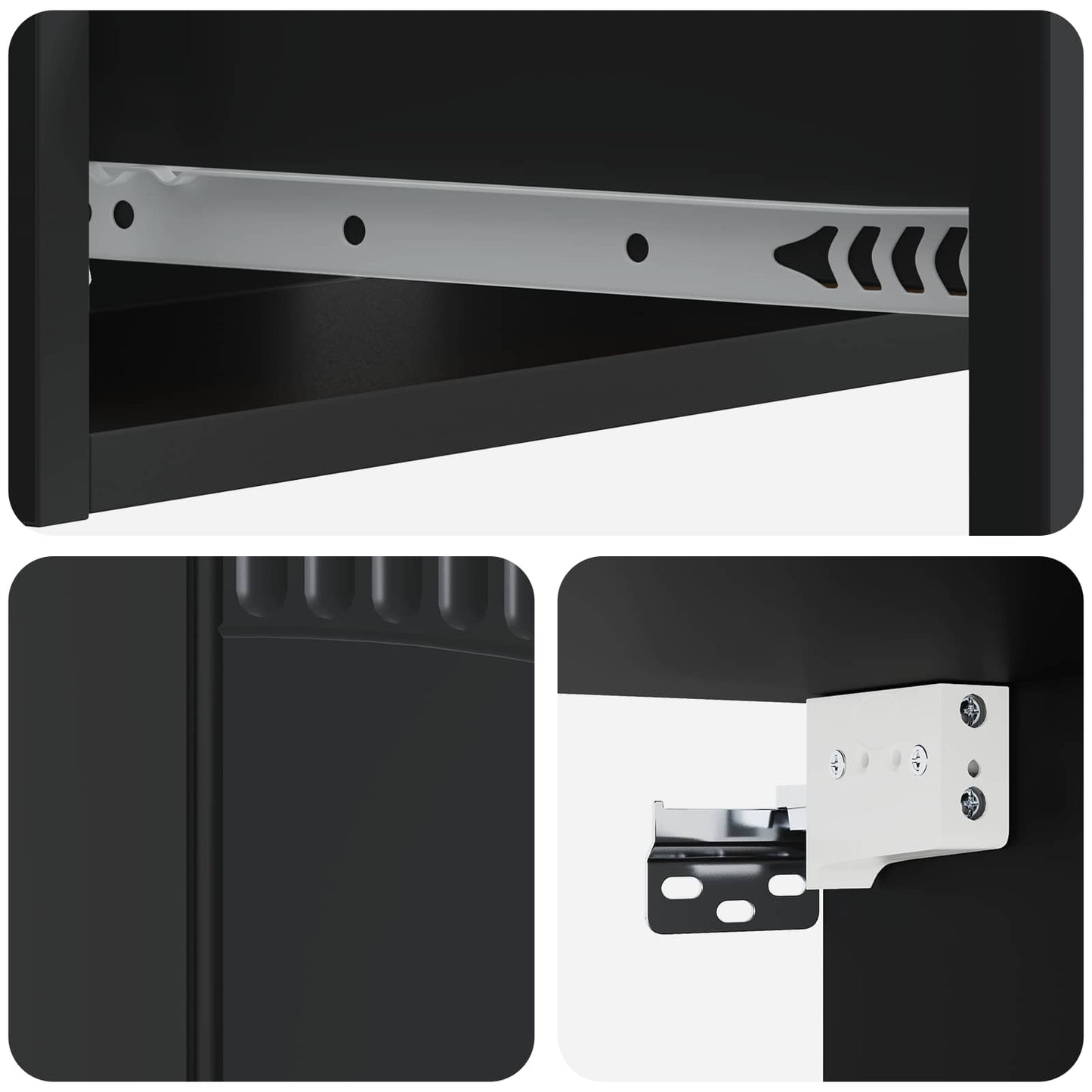 Tavolino da Parete Laterale Nero 59 x 34,5 x 17 cm | homemem39