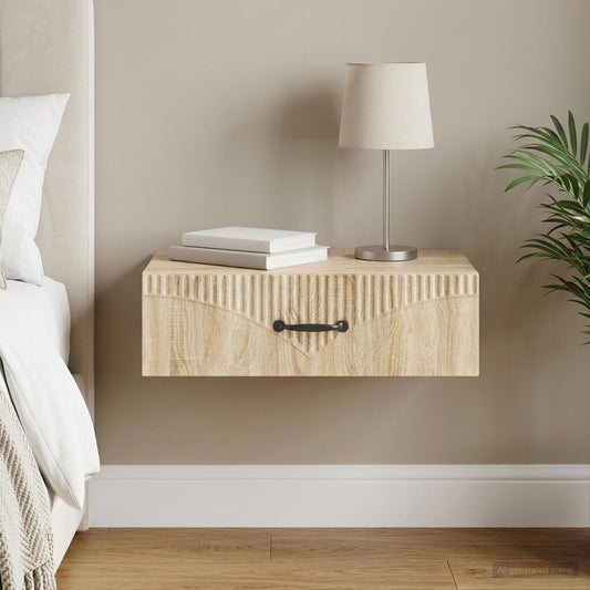 Tavolino da Parete Laterale 59 x 34,5 x 17 cm Rovere Sonoma