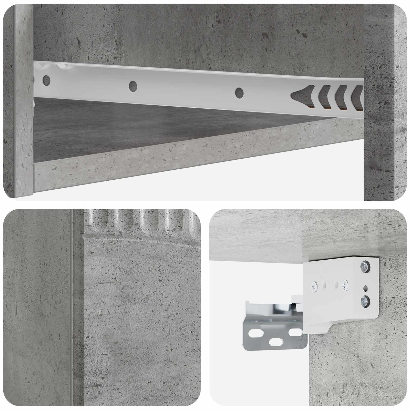 Tavolino da Parete Laterale Grigio Cemento 59 x 34,5 x 17 cm | homemem39