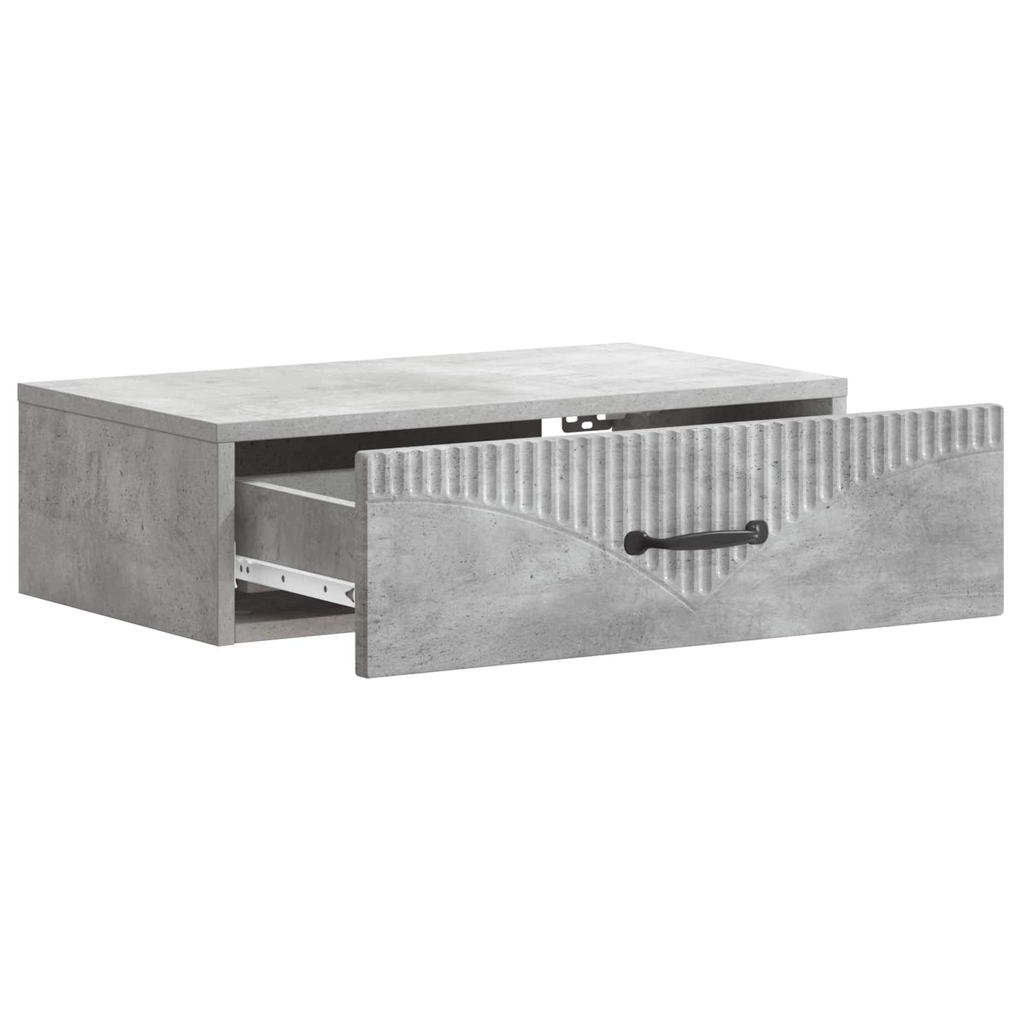 Tavolino da Parete Laterale Grigio Cemento 59 x 34,5 x 17 cm