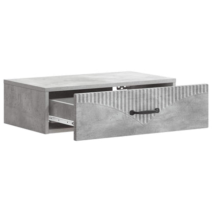 Tavolino da Parete Laterale Grigio Cemento 59 x 34,5 x 17 cm