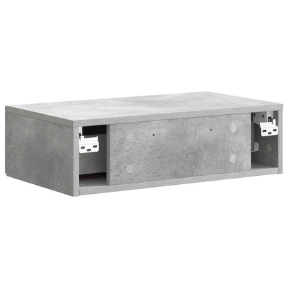 Tavolino da Parete Laterale Grigio Cemento 59 x 34,5 x 17 cm