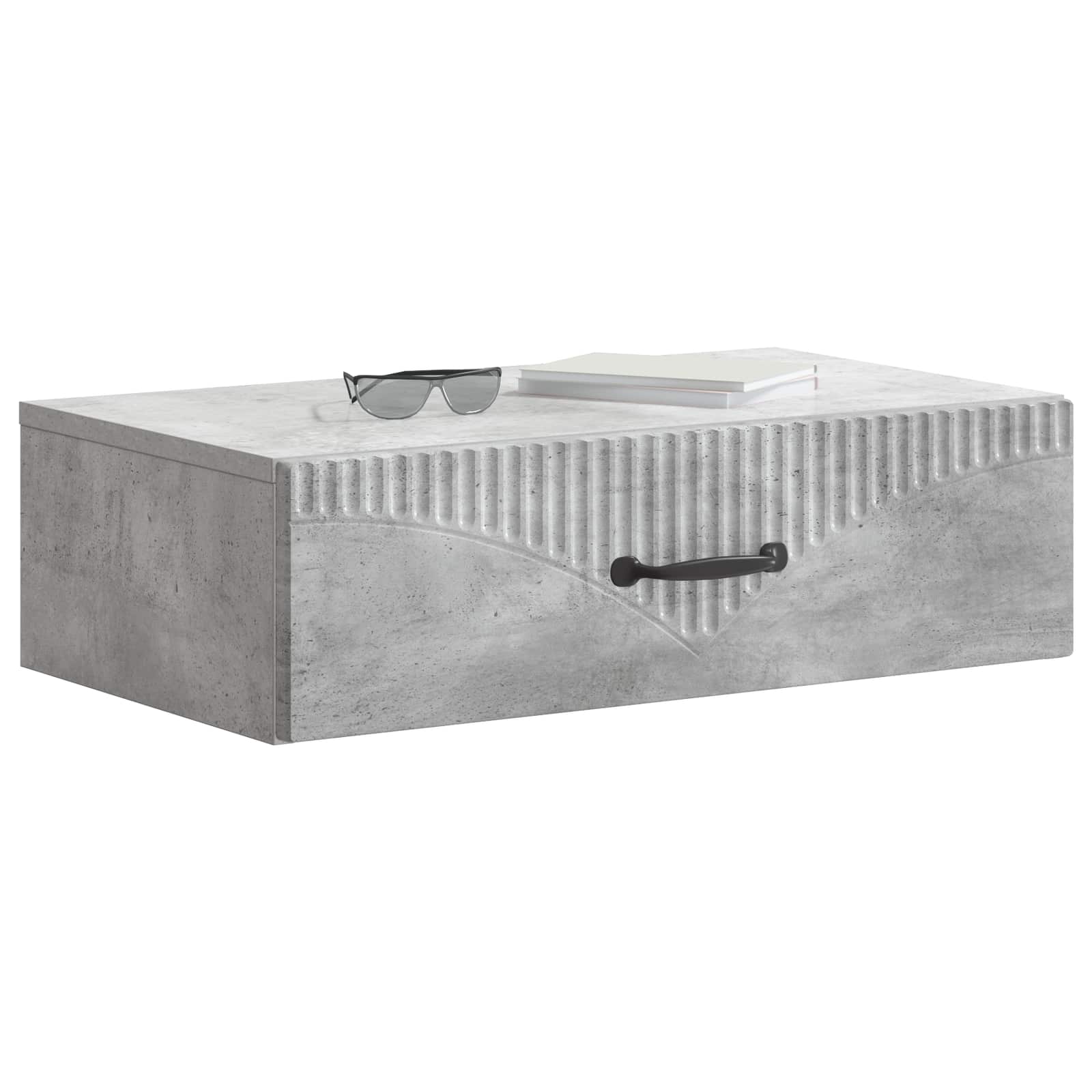 Tavolino da Parete Laterale Grigio Cemento 59 x 34,5 x 17 cm | homemem39