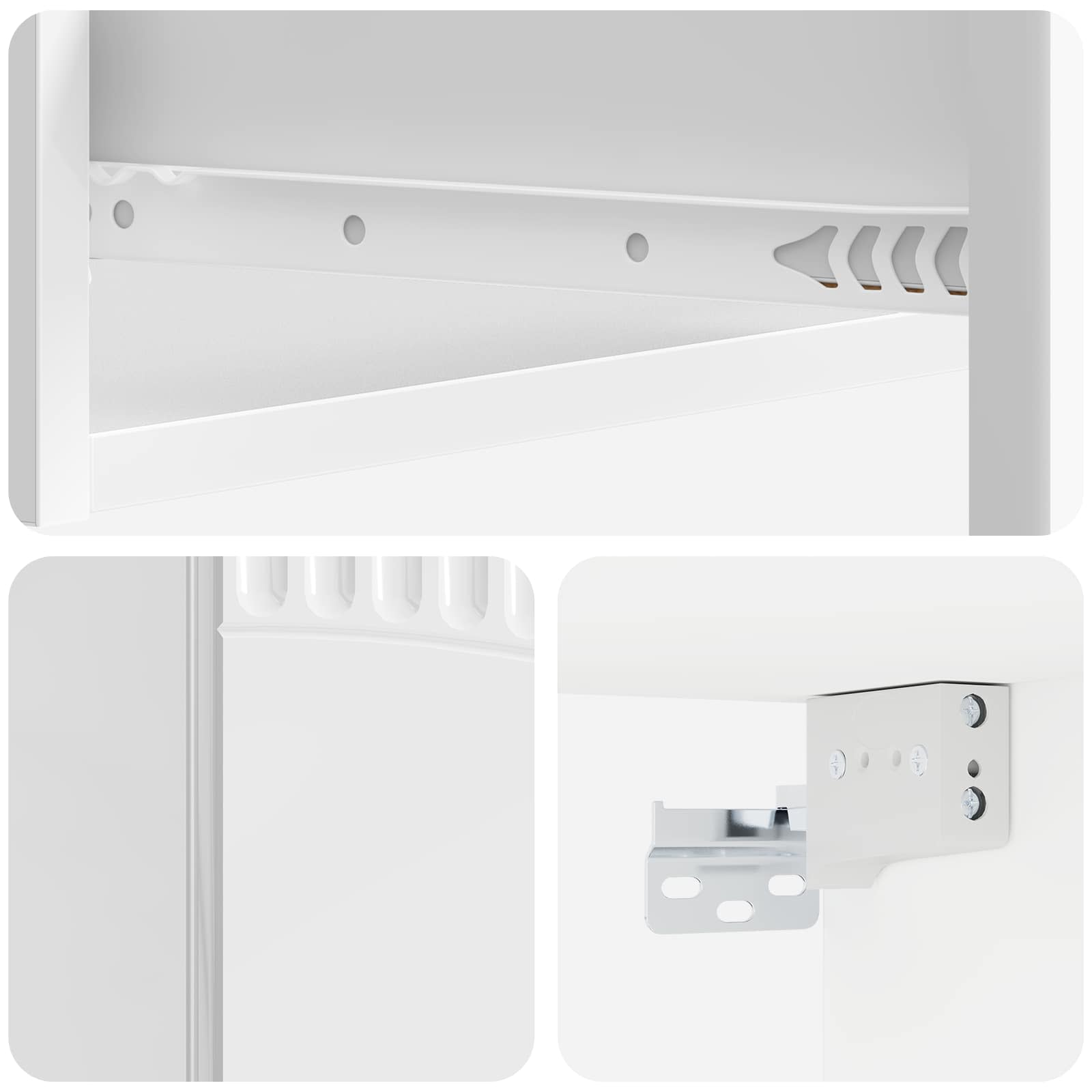 Tavolino da Parete Laterale Bianco Lucido 59 x 34,5 x 17 cm | homemem39
