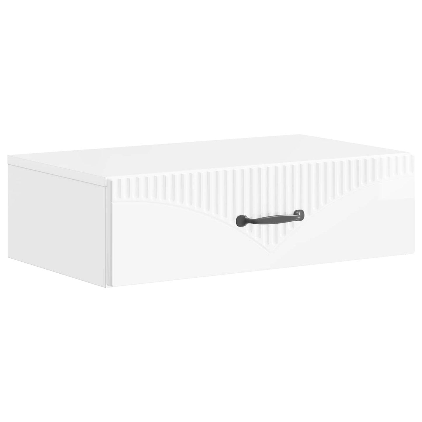 Tavolino da Parete Laterale Bianco Lucido 59 x 34,5 x 17 cm | homemem39