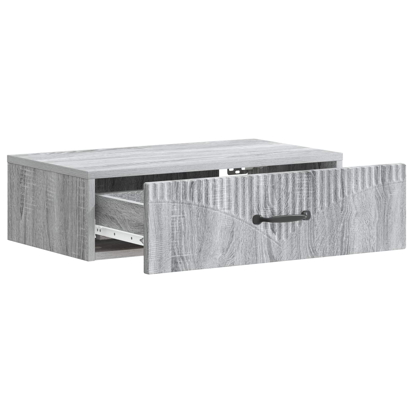 Tavolino da Parete Laterale Grigio Sonoma 59 x 34,5 x 17 cm | homemem39