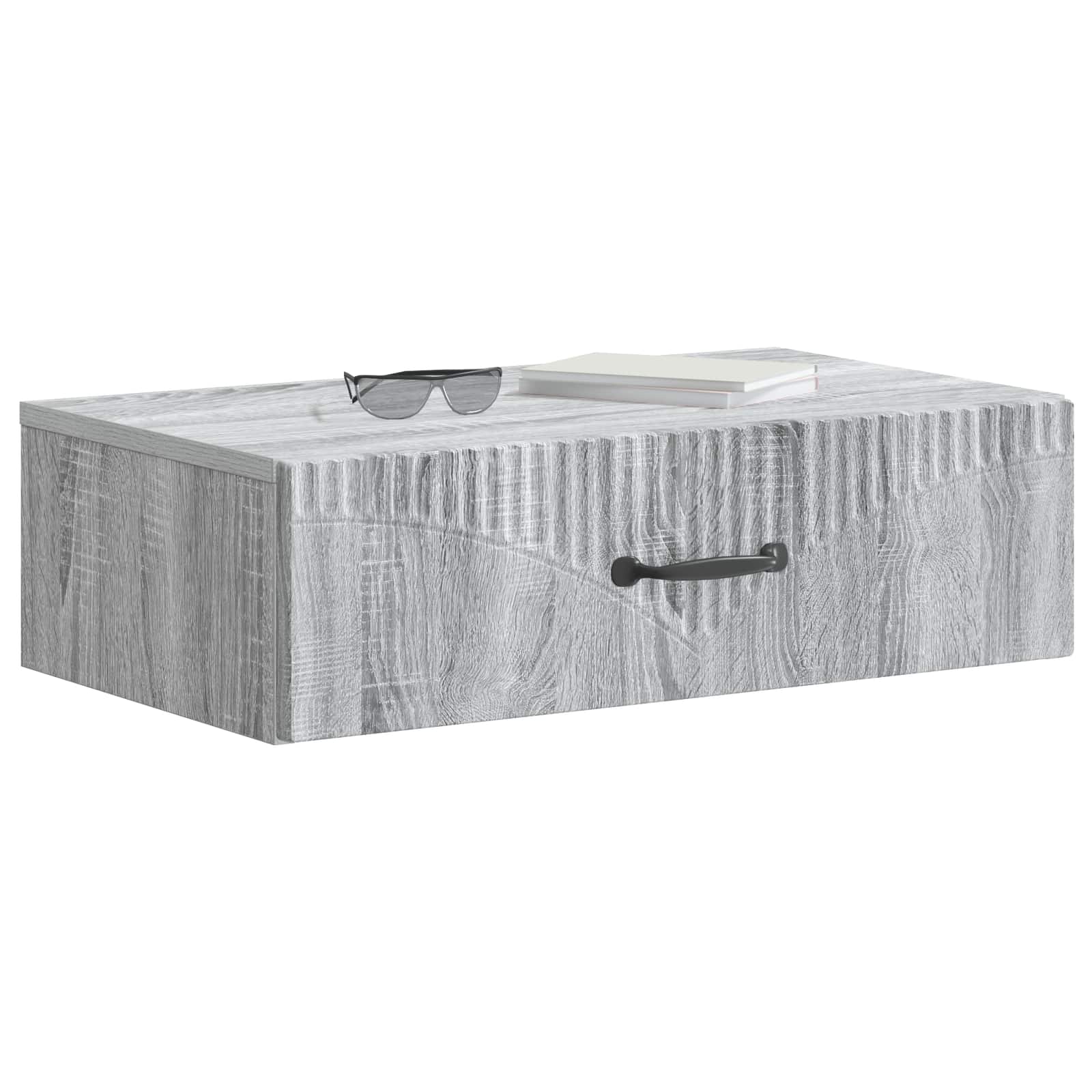 Tavolino da Parete Laterale Grigio Sonoma 59 x 34,5 x 17 cm | homemem39
