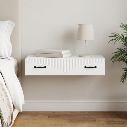 Tavolino da Parete Laterale Bianco 87,5 x 34,5 x 17 cm