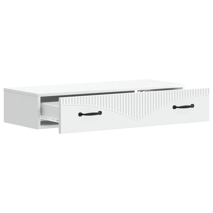 Tavolino da Parete Laterale Bianco 87,5 x 34,5 x 17 cm | homemem39