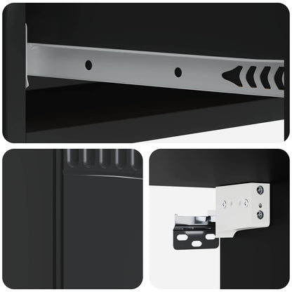 Tavolino da Parete Laterale Nero 87,5 x 34,5 x 17 cm | homemem39