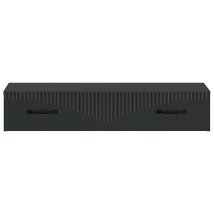 Tavolino da Parete Laterale Nero 87,5 x 34,5 x 17 cm