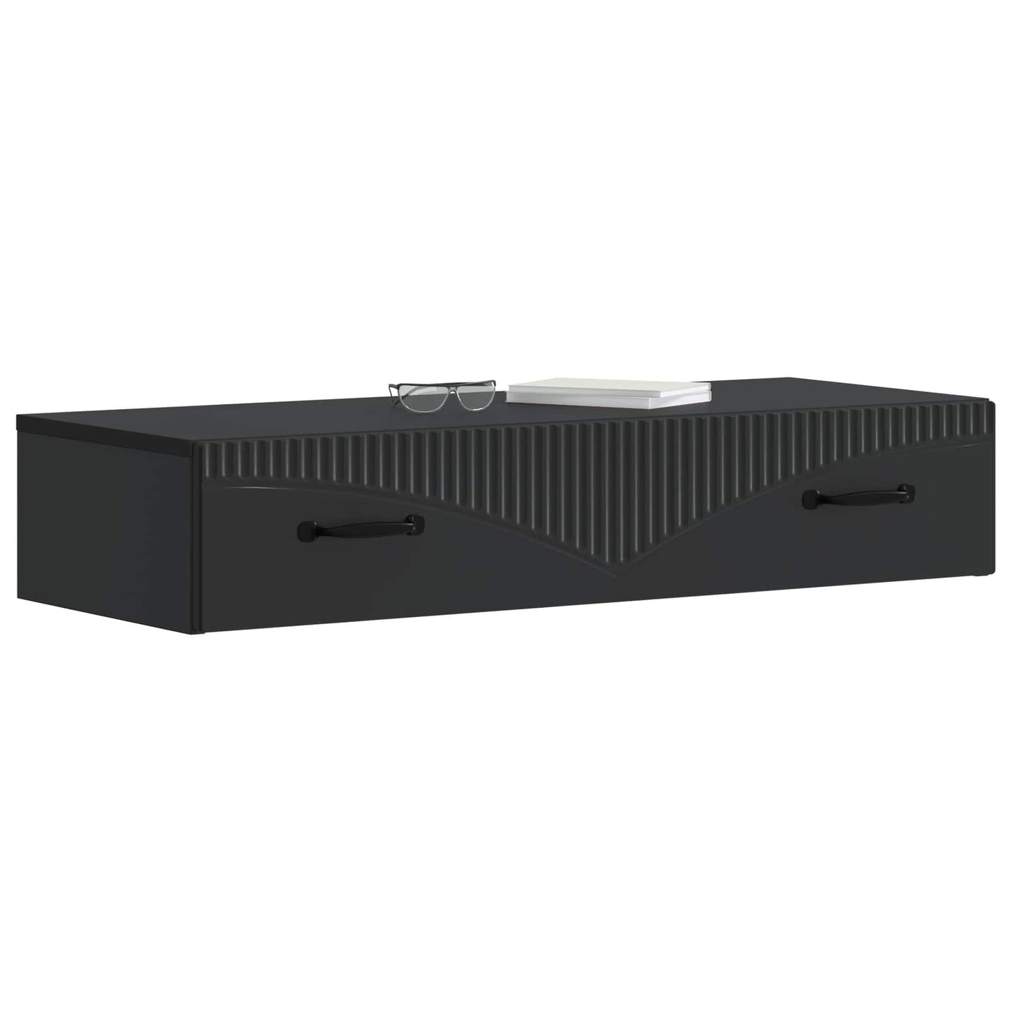 Tavolino da Parete Laterale Nero 87,5 x 34,5 x 17 cm