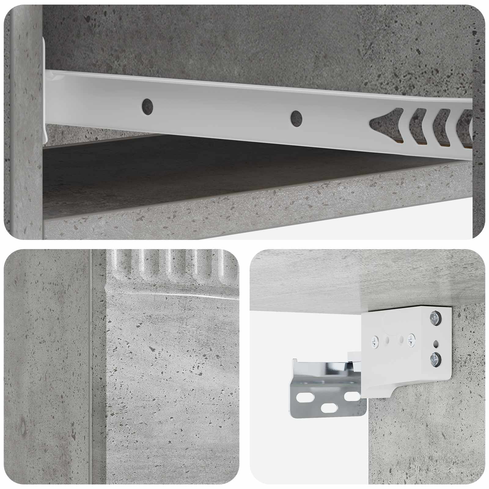 Tavolino da Parete Laterale Grigio Cemento 87,5 x 34,5 x 17 cm | homemem39