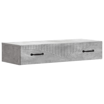 Tavolino da Parete Laterale Grigio Cemento 87,5 x 34,5 x 17 cm