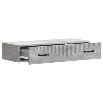 Tavolino da Parete Laterale Grigio Cemento 87,5 x 34,5 x 17 cm | homemem39