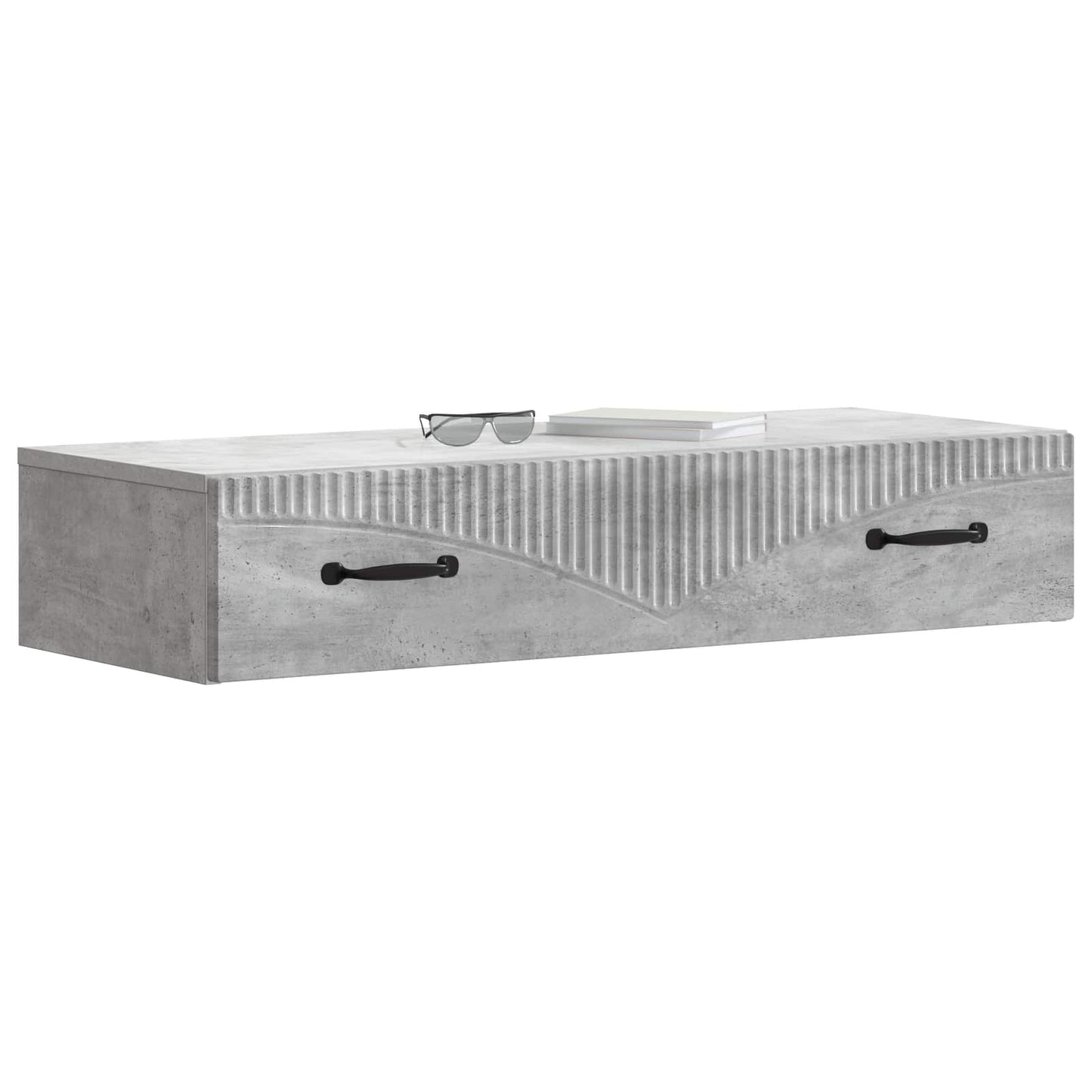 Tavolino da Parete Laterale Grigio Cemento 87,5 x 34,5 x 17 cm | homemem39