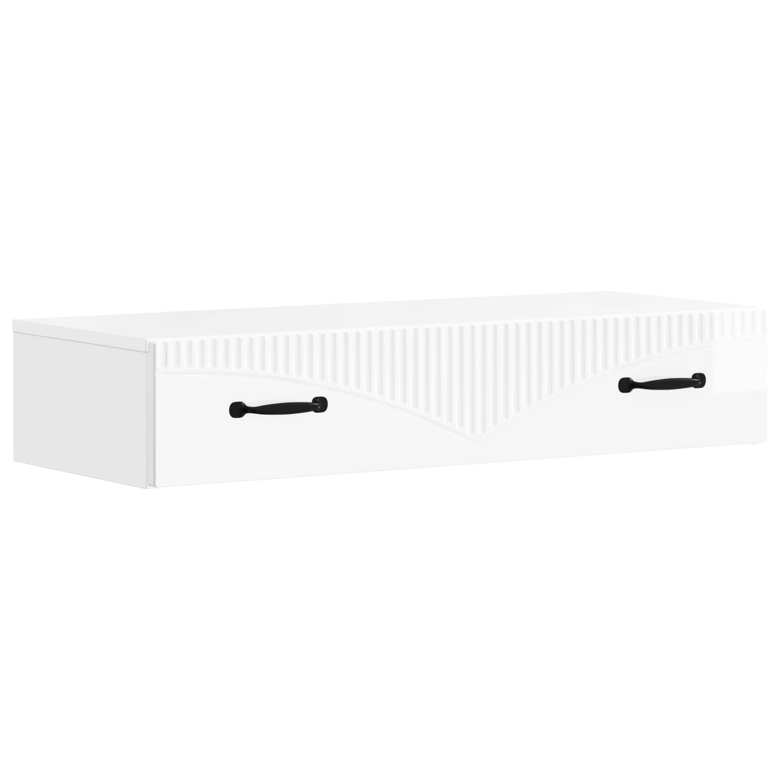 Tavolino da Parete Laterale Bianco Lucido 87,5 x 34,5 x 17 cm | homemem39
