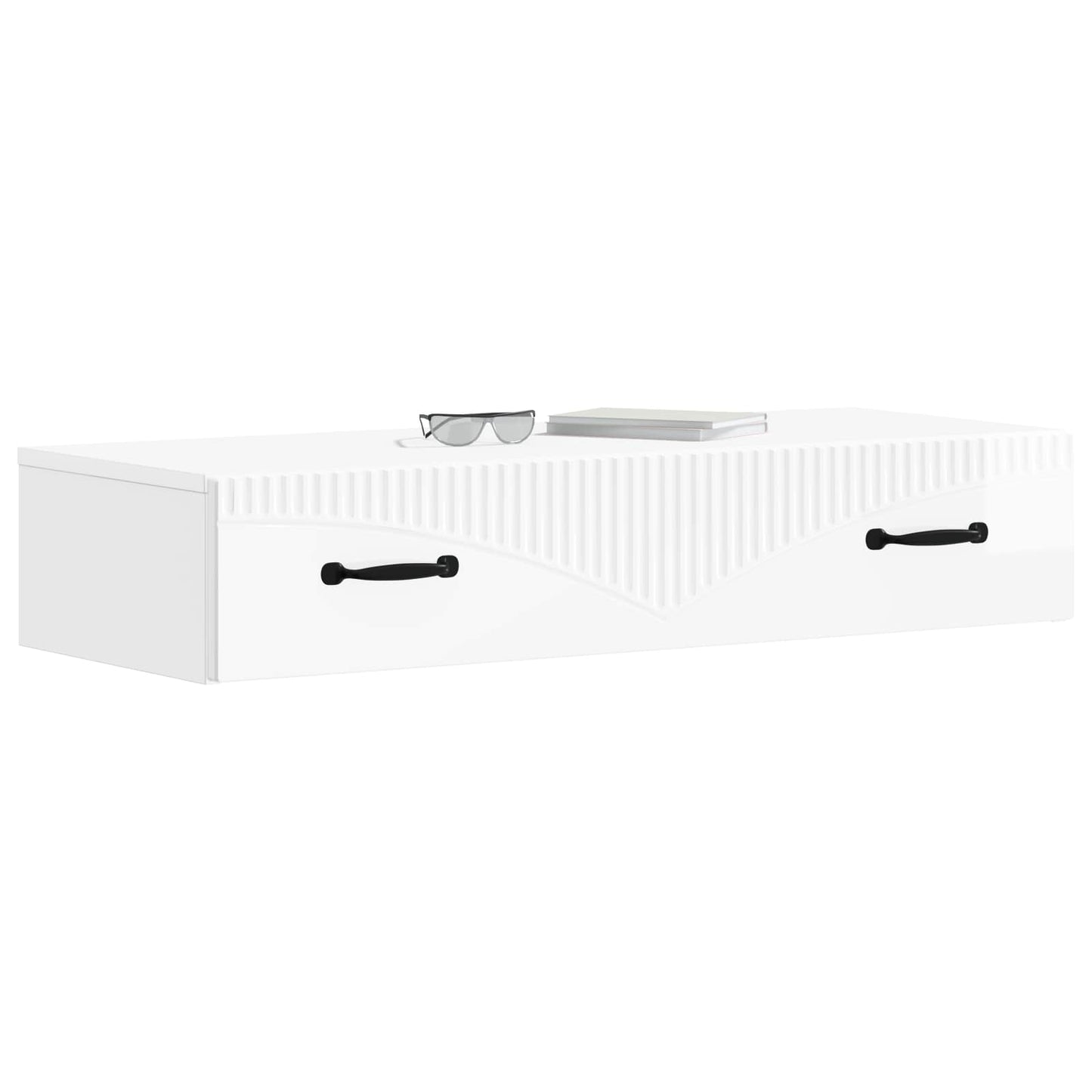 Tavolino da Parete Laterale Bianco Lucido 87,5 x 34,5 x 17 cm | homemem39