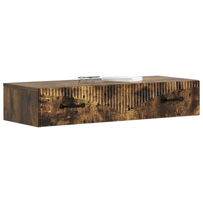 Tavolino da Parete Laterale Rovere Fumo 87,5 x 34,5 x 17 cm | homemem39