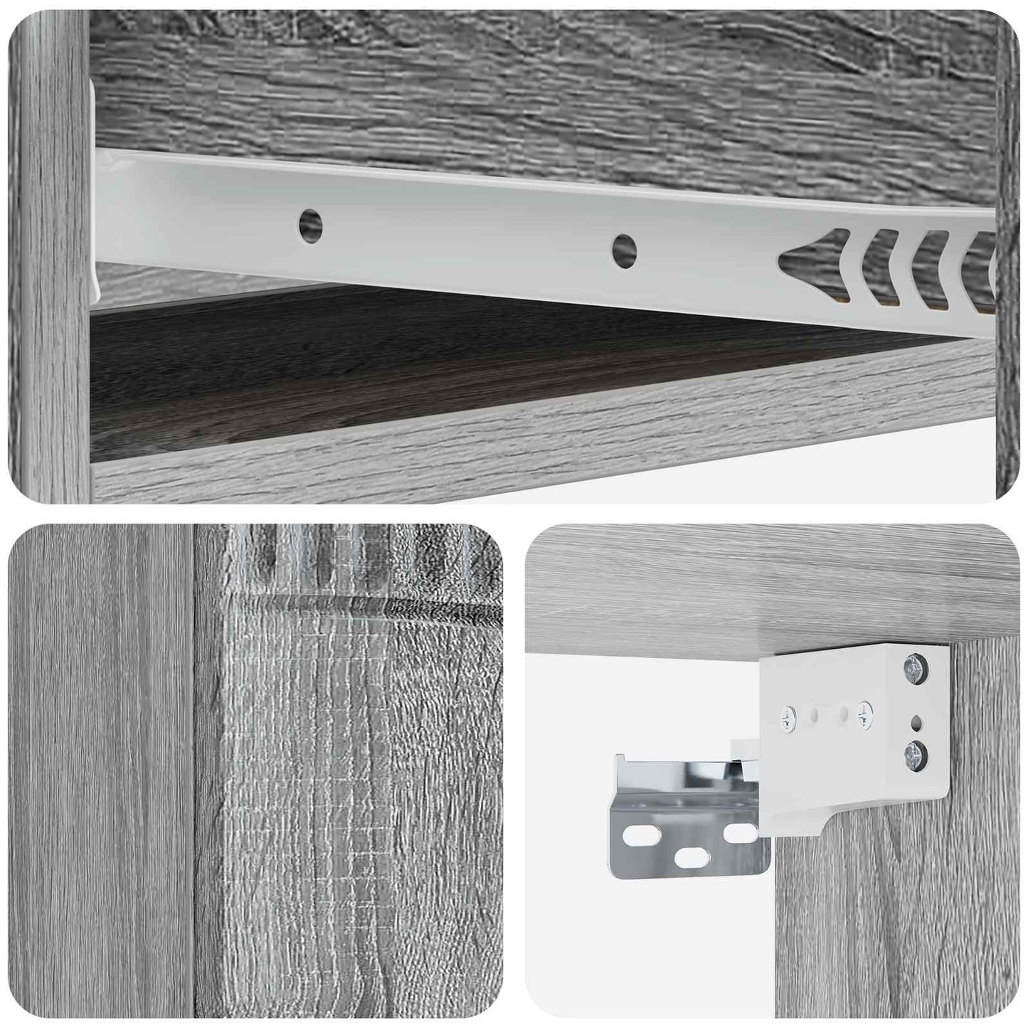 Tavolino da Parete Laterale Grigio Sonoma 87,5 x 34,5 x 17 cm | homemem39