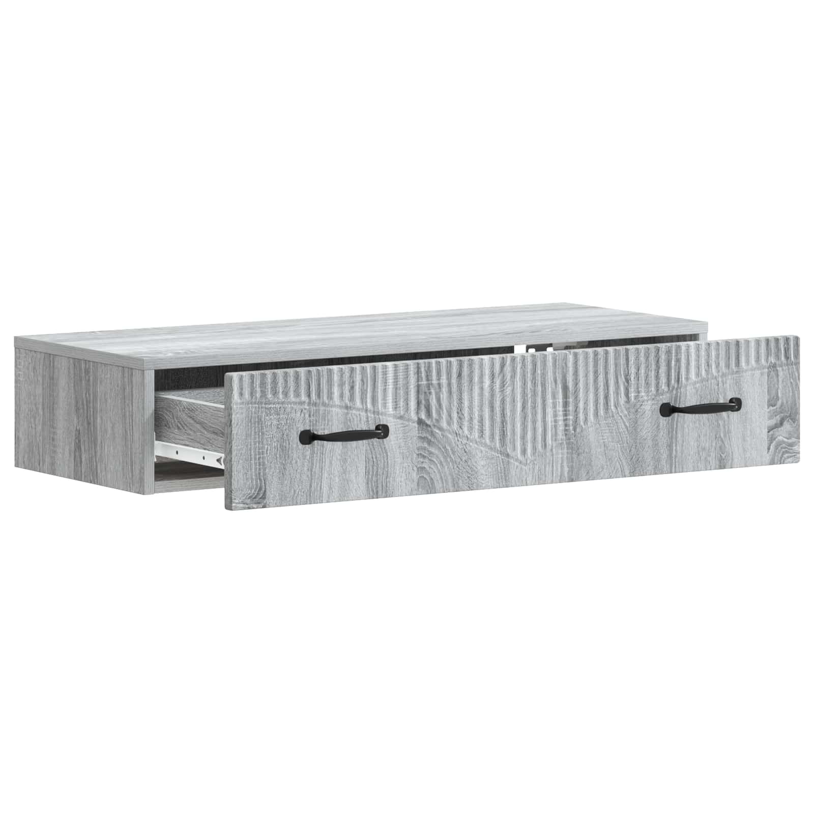 Tavolino da Parete Laterale Grigio Sonoma 87,5 x 34,5 x 17 cm | homemem39