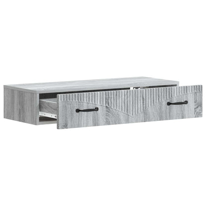 Tavolino da Parete Laterale Grigio Sonoma 87,5 x 34,5 x 17 cm | homemem39