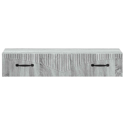 Tavolino da Parete Laterale Grigio Sonoma 87,5 x 34,5 x 17 cm | homemem39