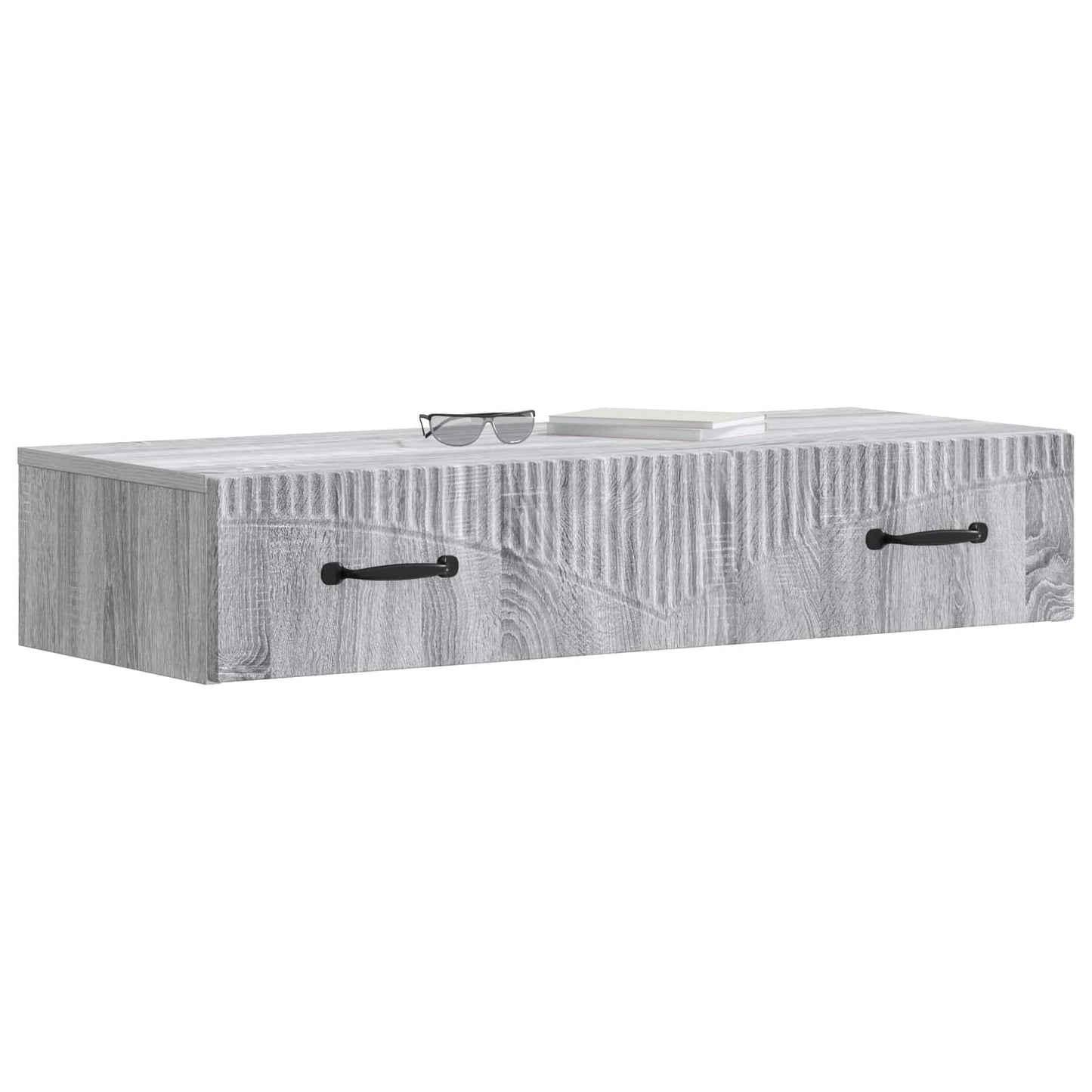 Tavolino da Parete Laterale Grigio Sonoma 87,5 x 34,5 x 17 cm | homemem39