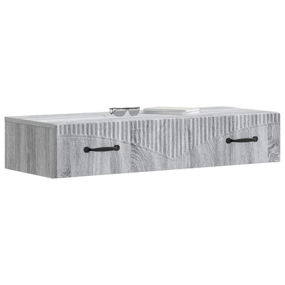 Tavolino da Parete Laterale Grigio Sonoma 87,5 x 34,5 x 17 cm | homemem39