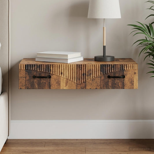 Tavolino da Parete Laterale 87,5 x 34,5 x 17 cm Legno antico
