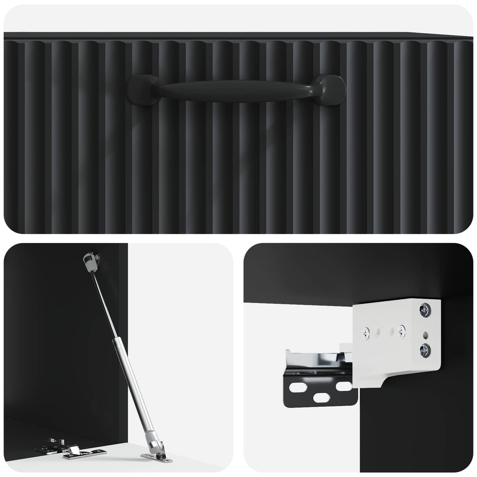 Mobile Porta TV da Muro Nero 59,5 x 41 x 30 cm | homemem39