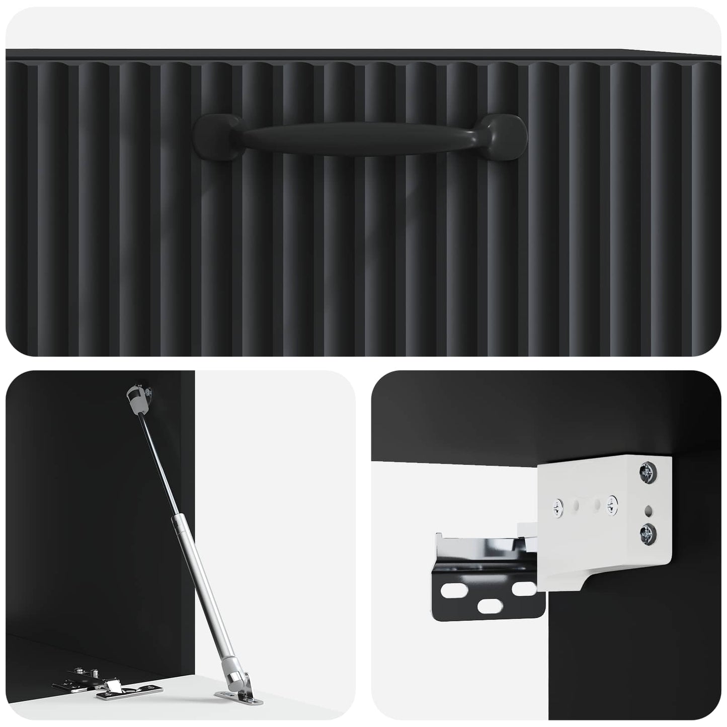 Mobile Porta TV da Muro Nero 59,5 x 41 x 30 cm