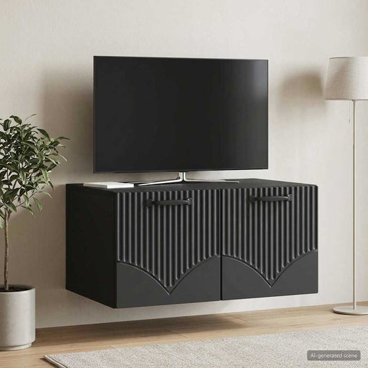 Mobile Porta TV da Muro Nero 59,5 x 41 x 30 cm