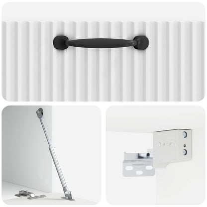 Mobile Porta TV da Muro Bianco Lucido 59,5 x 41 x 30 cm | homemem39