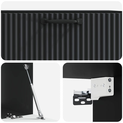 Mobile Porta TV da Muro Nero 78,5 x 41 x 30 cm | homemem39
