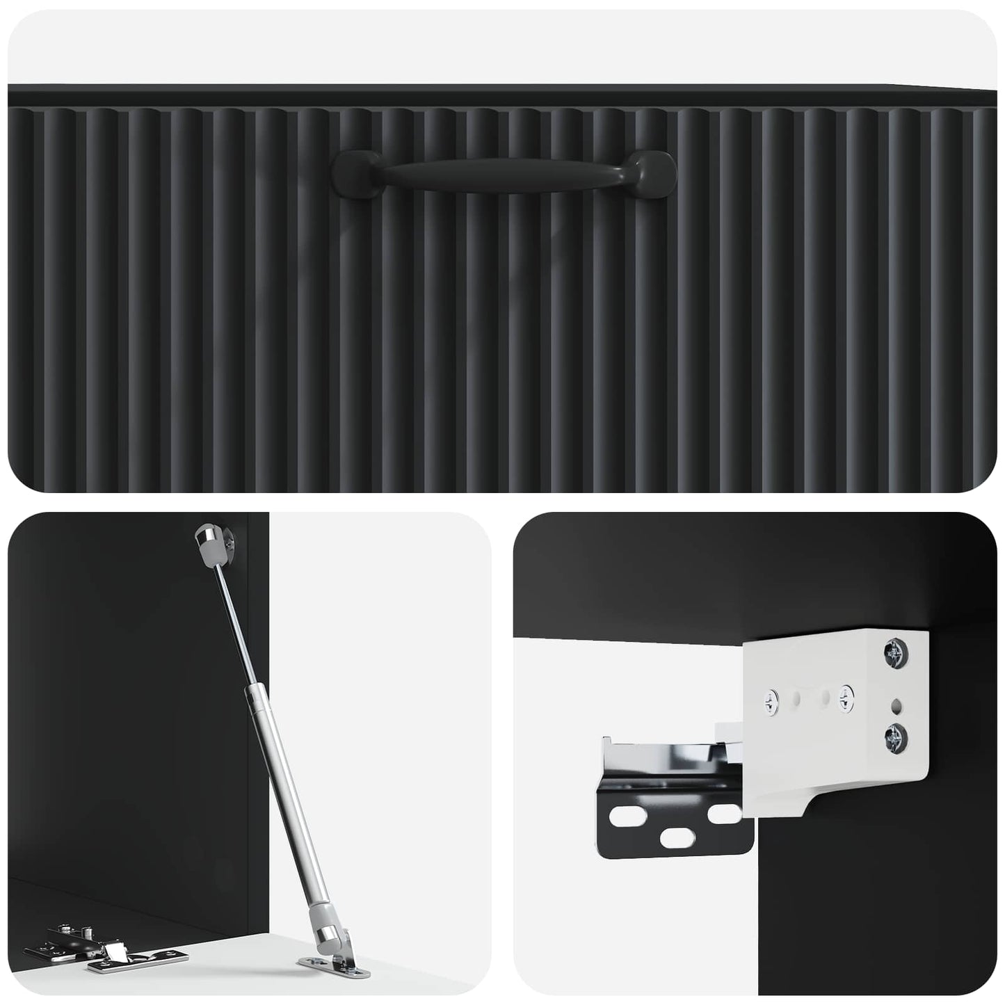 Mobile Porta TV da Muro Nero 78,5 x 41 x 30 cm