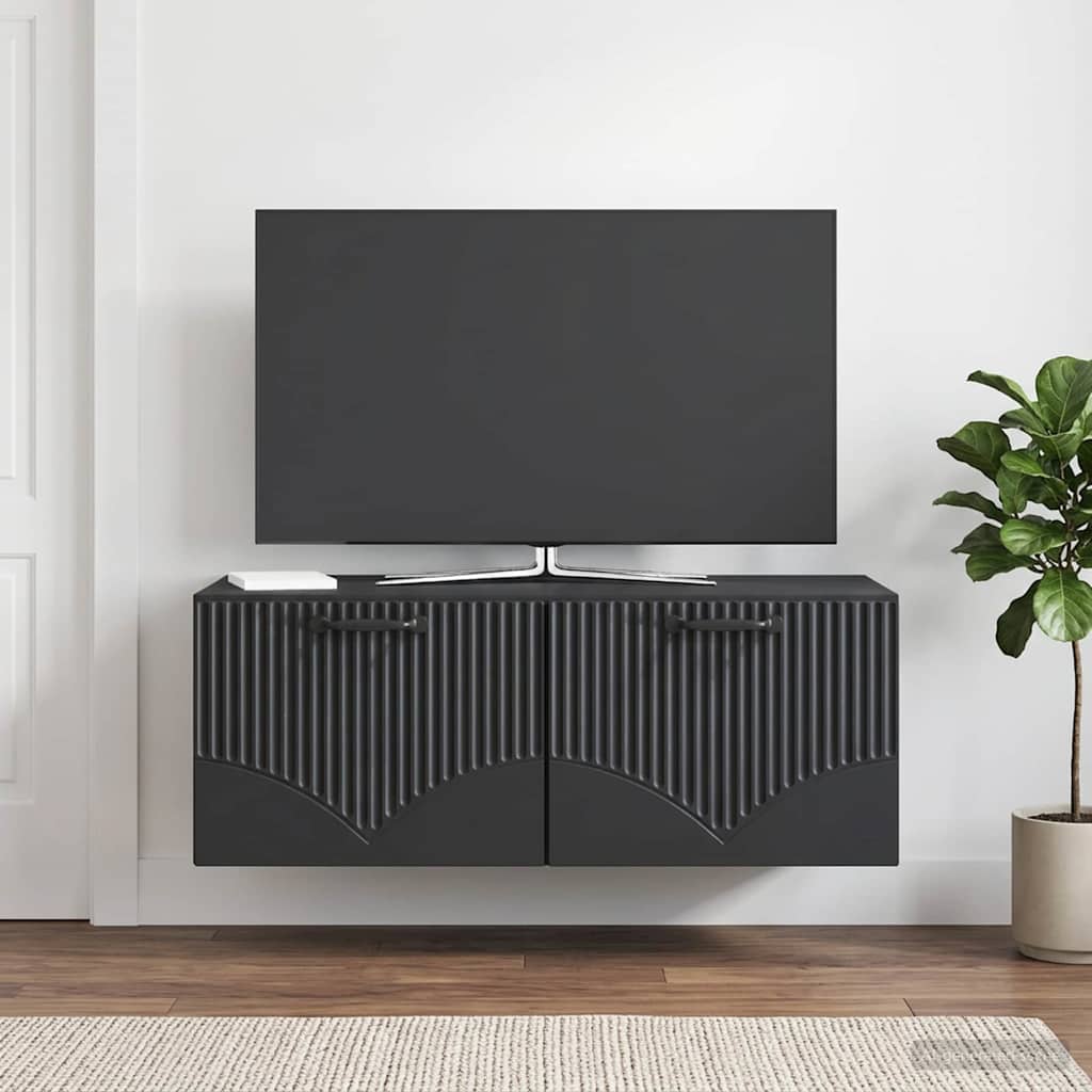 Mobile Porta TV da Muro Nero 78,5 x 41 x 30 cm