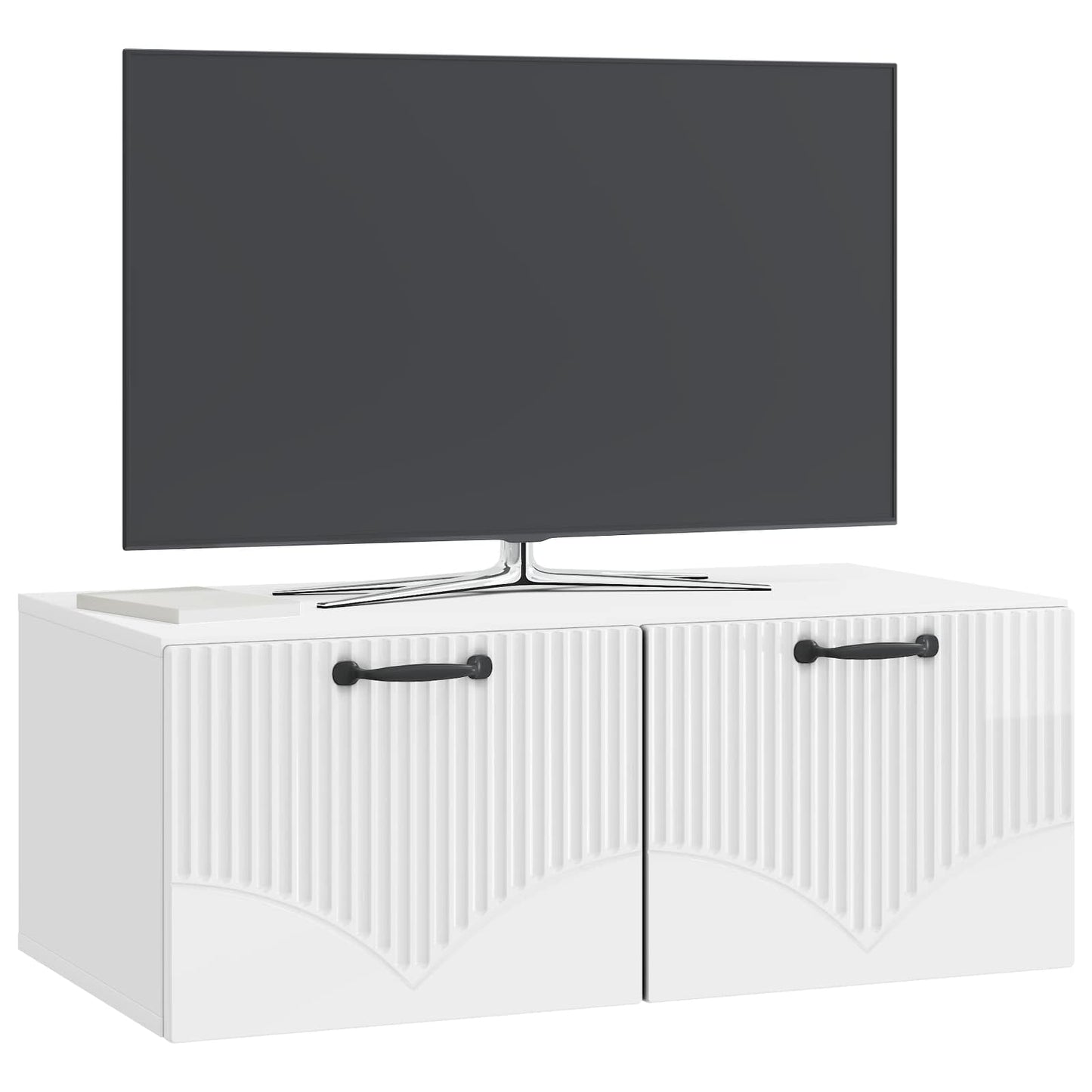 Mobile Porta TV da Muro Bianco Lucido 78,5 x 41 x 30 cm | homemem39