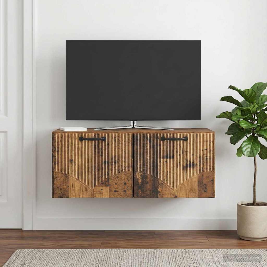 Mobile Porta TV da Muro Legno antico 78,5 x 41 x 30 cm